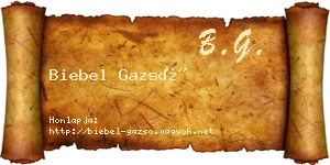 Biebel Gazsó névjegykártya